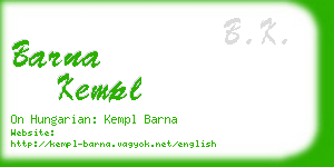 barna kempl business card